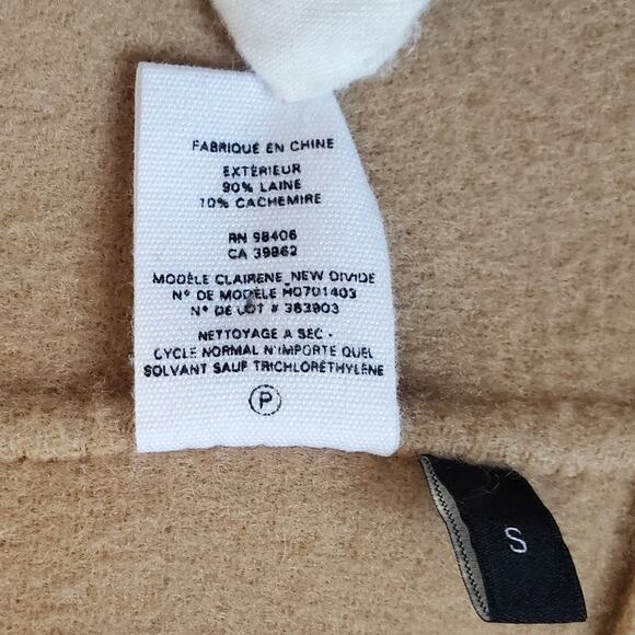 Theory Clairene New Divide Wool Cashmere Coat Jacket Tan Open Front Size Small - Picture 9 of 13